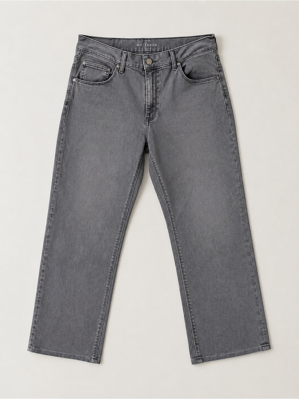 Mott & Bow Gray Straight Stretch Jeans Men’s 38x30 Minimalist Casual Neutral